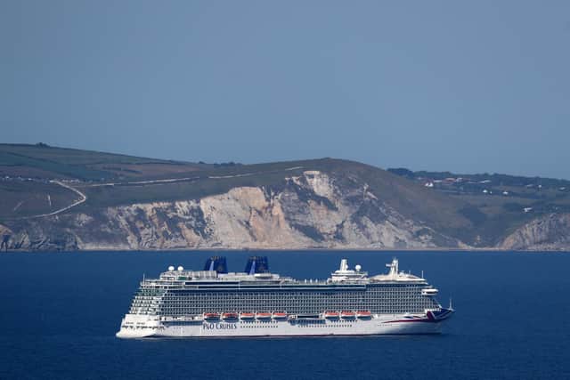MV Britannia Cruise Ship has had to send hundreds home early after a collision with another boat due to severe weather. (Photo by Naomi Baker/Getty Images)