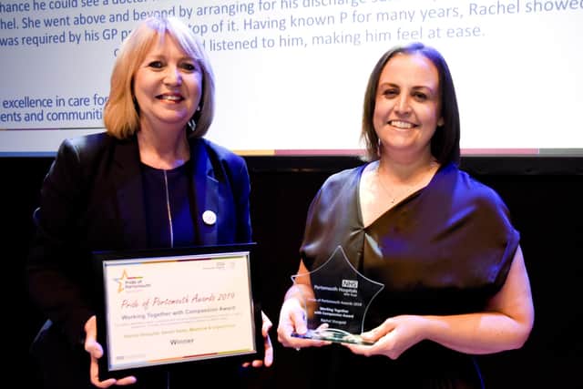 A winner of the 2020 Pride of Portsmouth Awards for the Working Together with Compassion Award: Rachel Shergold, Senior Sister