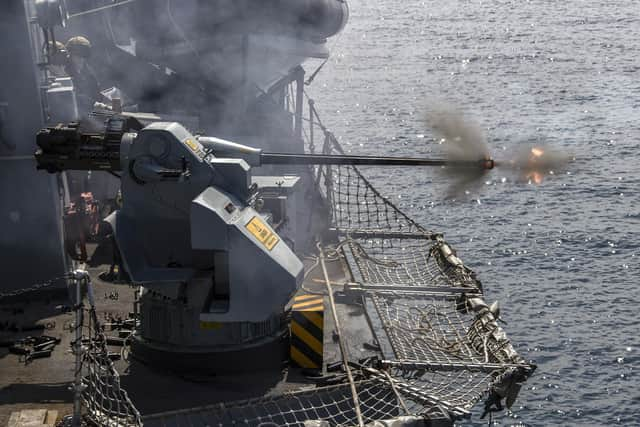 Pictured: HMS Kent's weapons crews practice close range gunnery whilst on BALTOPS 20..
LPhot Dan Rosenbaum, HMS Kent