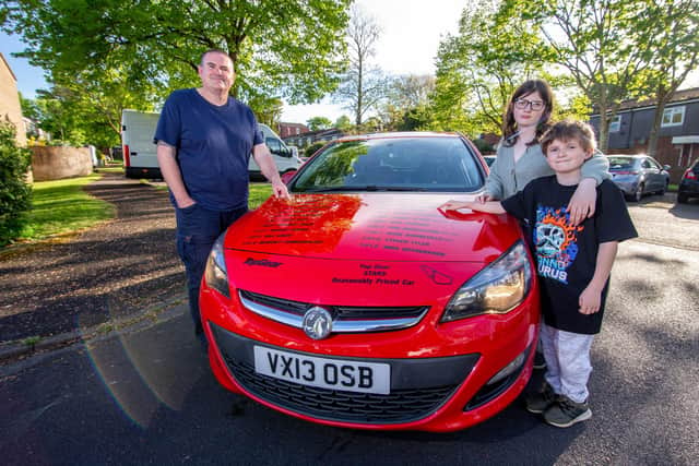 Stephen Sawdy bought a car three and a half years ago, but it is not like any other - it is the car used throughout Top Gear

Pictured: The famous Vauxhall Astra at their home in Waterlooville, Portsmouth on Wednesday 10th May 2023

Picture: Habibur Rahman