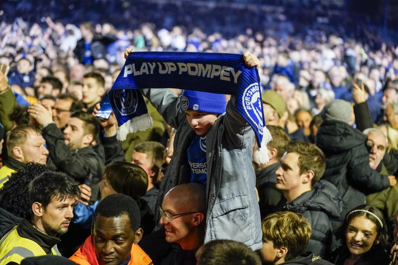 Pompey fans celebrate their League One title success. Picture: Jason Brown/ProSportsImages