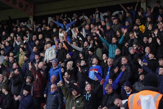 The trip to Whaddon Road was the travelling Pompey faithful's third away game in 12 days.