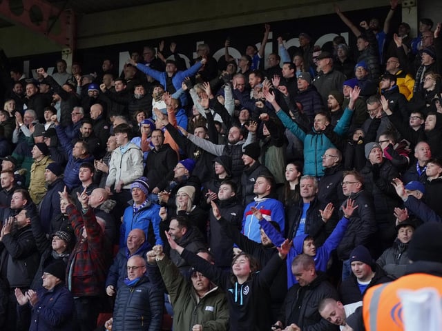 The trip to Whaddon Road was the travelling Pompey faithful's third away game in 12 days.