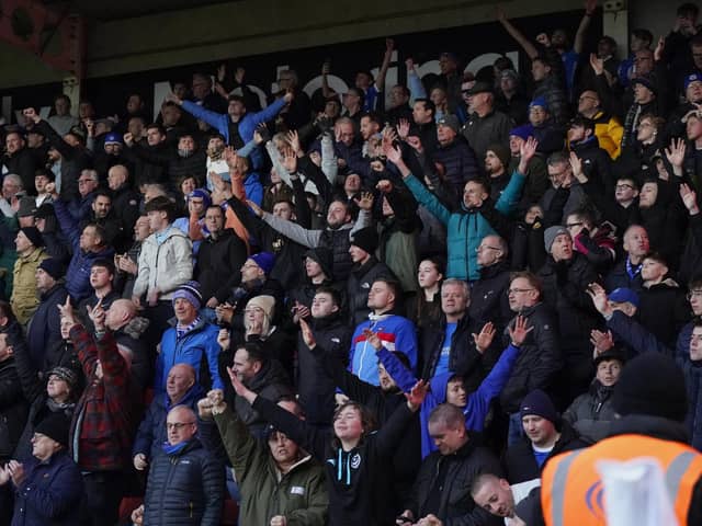 The trip to Whaddon Road was the travelling Pompey faithful's third away game in 12 days.