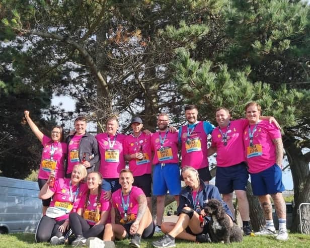 Last year's running group with their medals