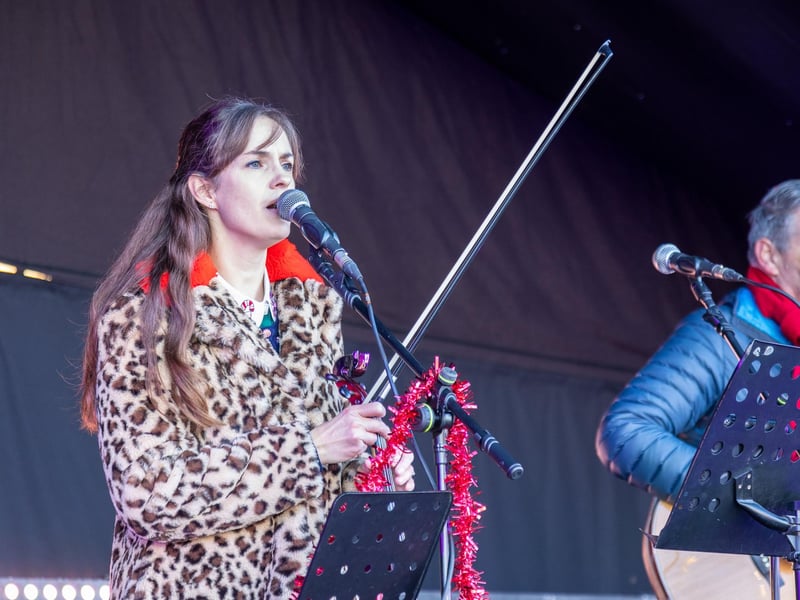 Pictured - Live music was being performed on stage to the crowds.