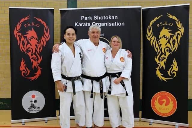 Micheal Fletcher in the centre, Tiru Jr Katsu on the left and Samantha Lewington the organiser of the event to the right