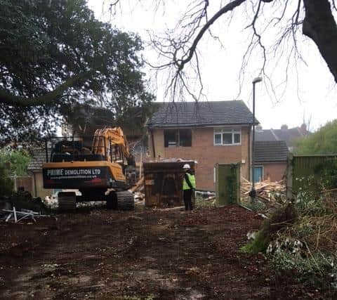 Diggers begin paving the way for the new care home.