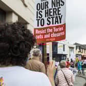 Crowds outside of the King's Theatre on Albert Road demonstrate in support of the NHS. Picture: Mike Cooter (030721)