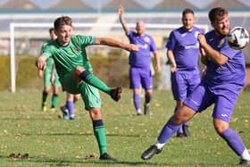 Cowplain (green) v Friends Fighting Cancer. Picture by Kevin Shipp