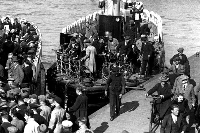 1936 Gosport ferries In 1936 people boarding and alighting the Gosport Ferries. Picture: Courtesy of Sid Greeman.