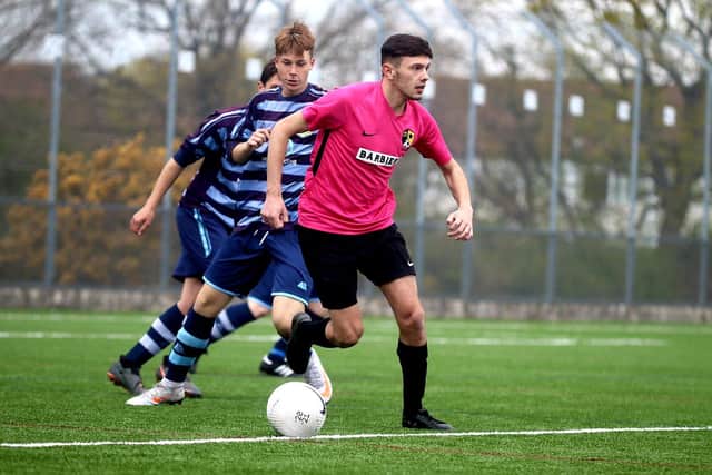 AFC Trades (pink) v AFC Eastney. Picture: Tom Phillips