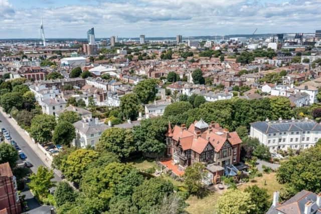 The listing says: "Built in Victorian times but heavily influenced by Jacobean, Tyrolean and French architectural styles it would have been one of the significant homes within Southsea, with high quality and skilled workmanship typical of the era and displayed in splendour externally and internally."