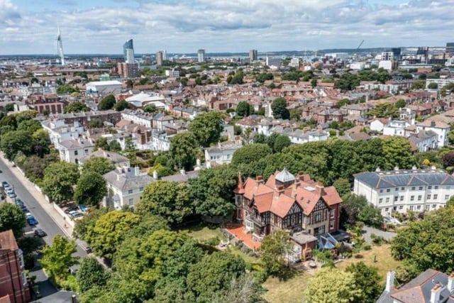 The listing says: "Built in Victorian times but heavily influenced by Jacobean, Tyrolean and French architectural styles it would have been one of the significant homes within Southsea, with high quality and skilled workmanship typical of the era and displayed in splendour externally and internally."