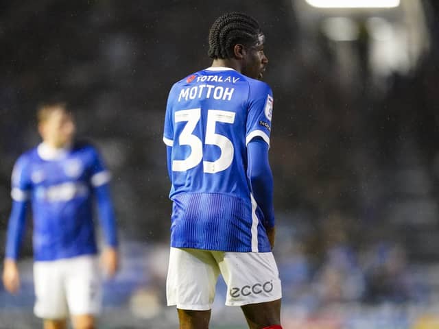 Koby Mottoh will have the chance to impress the Fratton faithful in the Hampshire Senior Cup at Gosport. Picture: Jason Brown/ProSportsImages