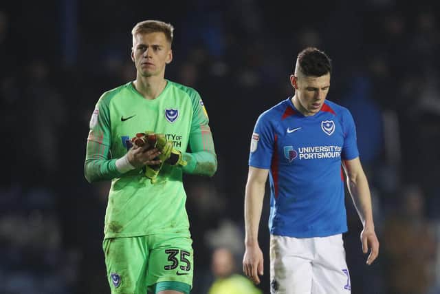Alex Bass and James Bolton at the final whistle