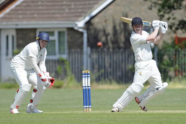Gosport Borough CC captain Lee Harrop in batting action against Burridge at Privett Park. Picture: Ian Hargreaves