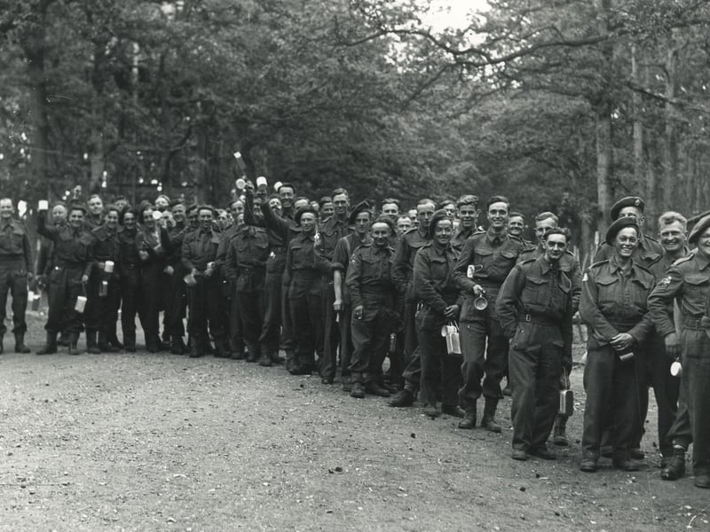R.E.M.E. on tea parade at an invasion assembly camp(c) The News, War Series 2889