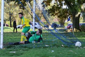 Portchester Rovers score again v Wickham. Picture by Kevin Shipp
