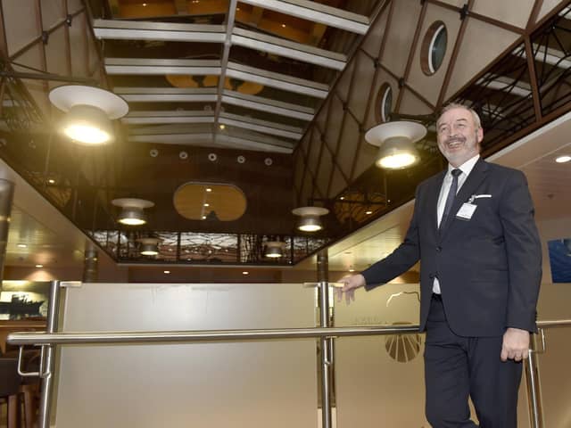 Christophe Mathieu, CEO of Brittany Ferries, pictured on board the company's new LNG-powered vessel Santoña at Portsmouth International Port. The company has signed a new voluntary charter against 'social dumping'. Picture: Sarah Standing