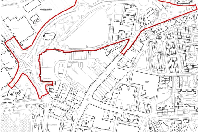 The area covered by Portsmouth City Council's planned compulsory purchase order