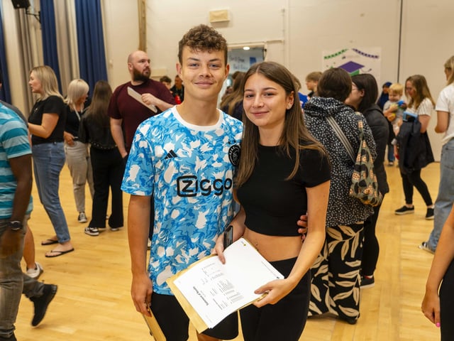 Students at Admiral Lord Nelson School GCSE results day 2024