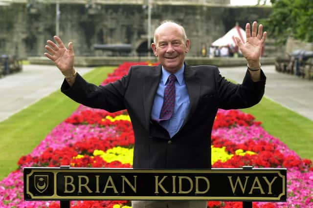 Brian Kidd, then 65 unveiling 'his' road renamed in honour of his 49-year service to the city of Portsmouth. Picture: Matt Scott-Joynt (033265-32)