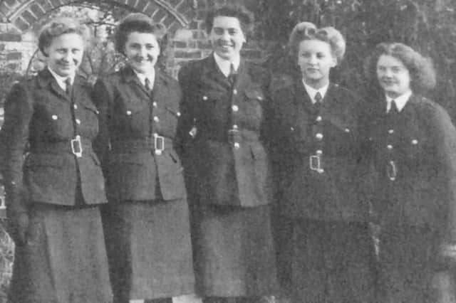 Women from the National Fire Service  in 1944 -  Windy (Windebank), Brocky, Jonesy, Doreen Kewell and  Molly Durant. Picture: Vanessa Pyne