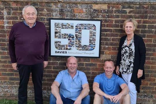 Davies International marked its 50th year in business. The Davies Family left to right are: John Davies (father) James Davies (son), Steven Davies (son) Gill Davies (mother).