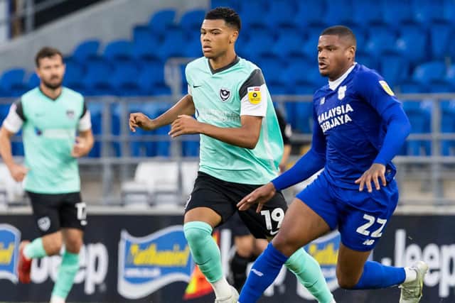 Dane Scarlett has handed his first Pompey start in Tuesday night's 3-0 success at Cardiff in the Carabao Cup. Picture: Dan Minto/ProSportsImages