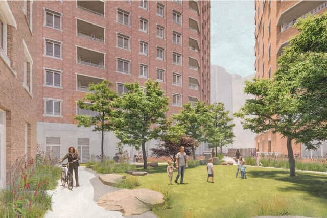 CGI of the proposed block C courtyard