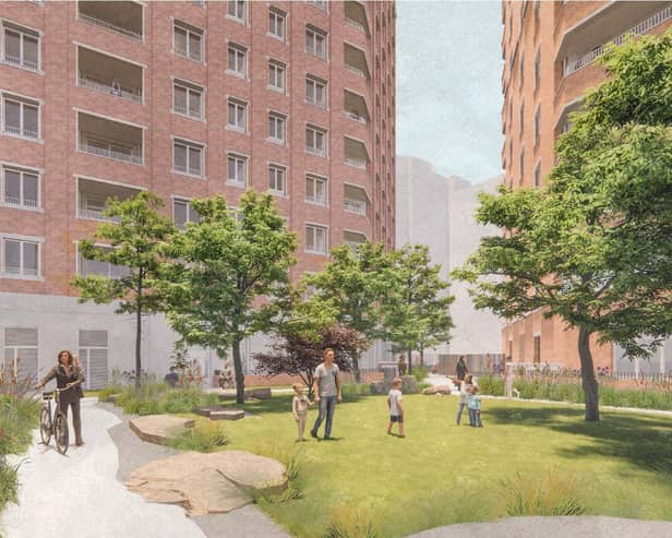 CGI of the proposed block C courtyard