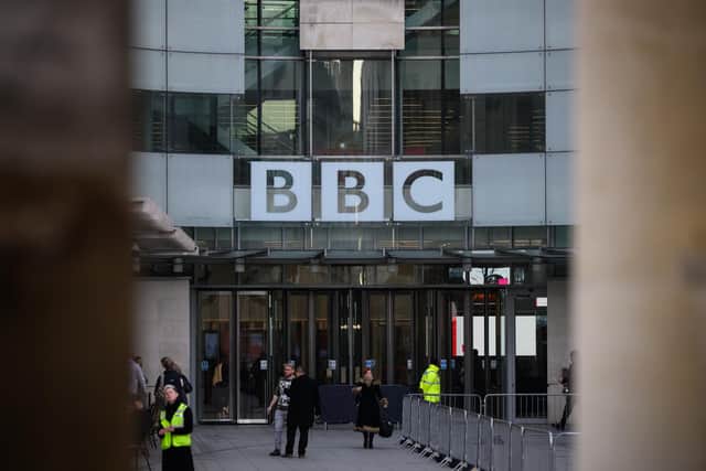 The BBC logo is seen at BBC Broadcasting House. Picture: Leon Neal/Getty Images
