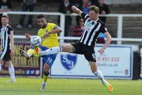 Bath striker Cody Cooke, right, has 11 National League South goals this season. Picture by Dave Haines.