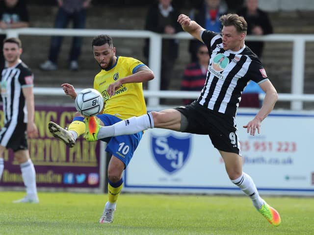 Bath striker Cody Cooke, right, has 11 National League South goals this season. Picture by Dave Haines.