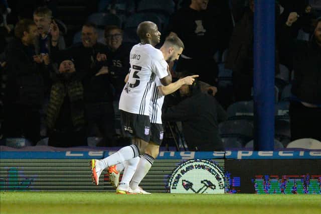 Conor Chaplin refuses to celebrate after netting Ipswich's second goal in Tuesday night's 4-0 thumping of Pompey. Picture: Graham Hunt/ProSportsImages