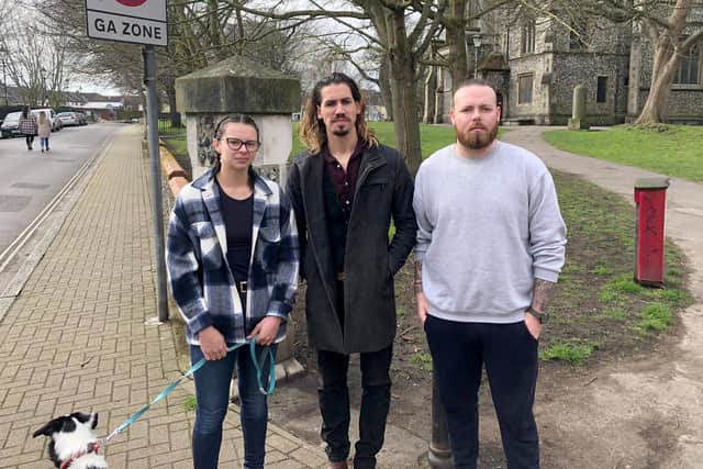 From left, Kirsty Mathews, 25, from Winchester, Connor Metcalf, 26, from Southampton and George Bay, 27, from Hilsea
Picture: Richard Lemmer (160321-1)