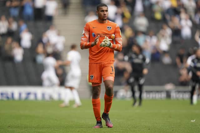 Pompey fans took to Twitter to praise Gavin Bazunu after MK Dons defeat   photograph:Jason Brown/ProSportsImages