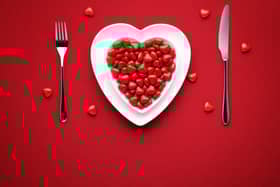 Romantic table setting for Valentines day