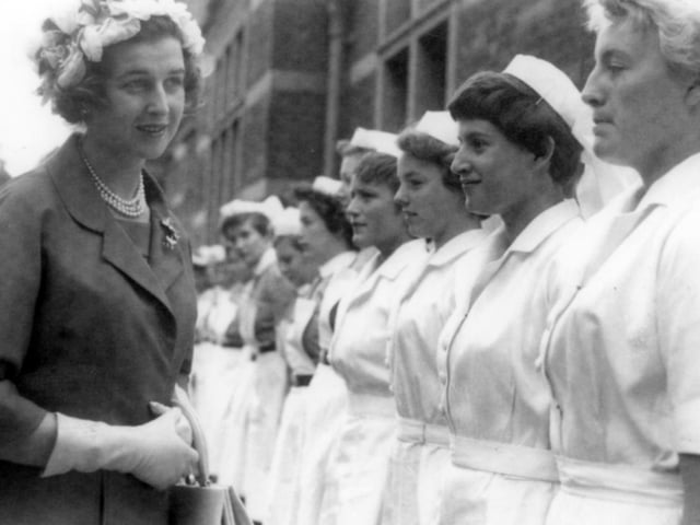 Princess Alexandra visit to Royal Haslar in 1969