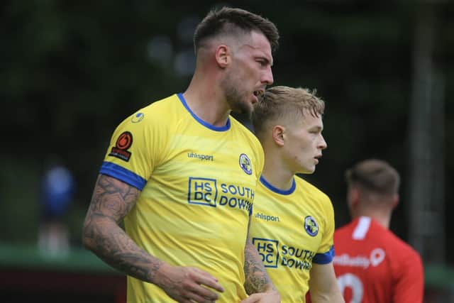 Striker Alex Wall struck for Hawks at Horndean. Picture: Kieron Louloudis