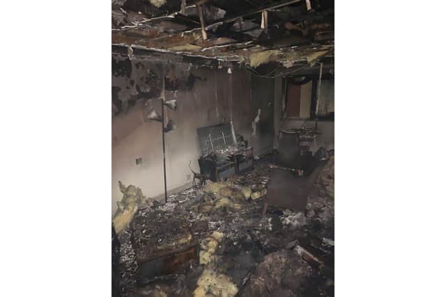 The destroyed flat in Queen's Crescent, Southsea Picture: Hampshire and Isle of Wight Fire and Rescue