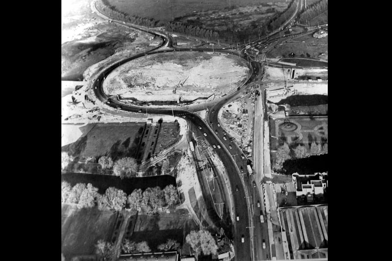 A northern view over the new Hilsea roundabout 1969.