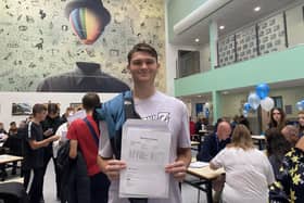 Alfie Peacock, 16, from Castle View Academy in Paulsgrove is heading off to Southdowns College after bagging nine GCSE's.