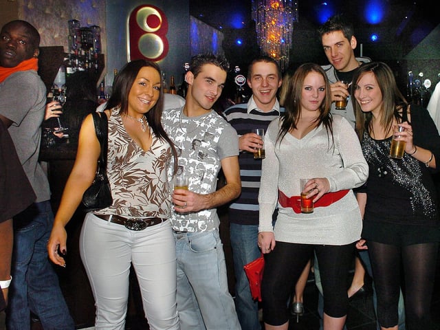Clubbers enjoying a night out at Bar Bluu in Southsea in the 00s