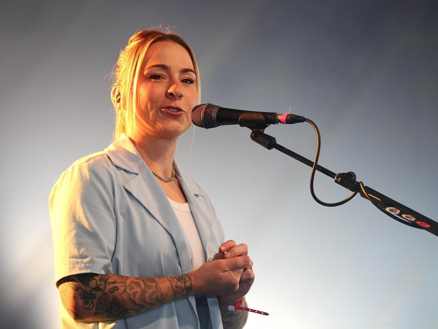 Lucy Spraggan performing at the Little Top.  Picture: Sarah Standing (010825-1501)