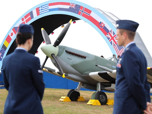 Royal Air Force personnel attend the D-Day 75 Commemorations