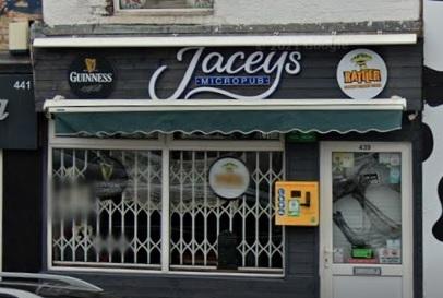 Jaceys Micropub, 439 Sheffield Road, Whittington Moor, Chesterfield, S41 8LT. Danny Salt posts on Google: "Couldn't think of a better friendly place to wind down after work than Jacey's! Good selection of fine ales on tap, and one of the broadest gin selections anyone could ask for! Most importantly.... Cornish Rattler Cyder on tap! Perfection 👌"
