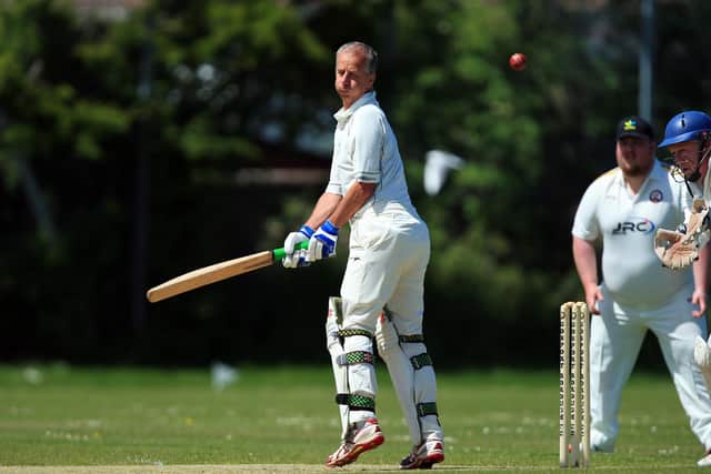 Craig Skeggs (Denmead) batting against Gosport Borough 4ths at Privett Park.
Picture: Chris Moorhouse