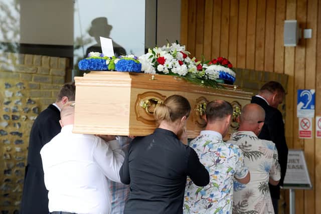 The funeral of Barry Cairns from Leigh Park took place on Friday, July 21, at The Oaks Crematorium in Havant. 

Picture: Sarah Standing (210723-9760)